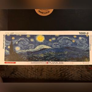 Vincent Van Gogh Starry Night Puzzle - 1000 pieces - gently used - panoramic